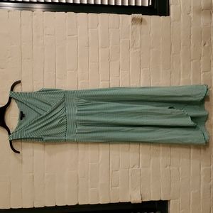 Lands' End green and white wrap dress size XS